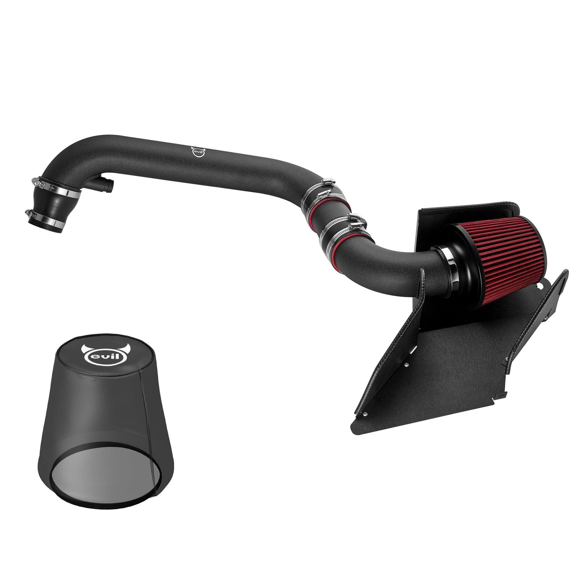 EVIL ENERGY Cold Air Intake Compatible for 2009-2013 VW MK5 MK6 Passat Beetle, 2011-2019 Volkswagen Beetle Eos Jetta Passat, 1.8T/2.0T, Includes Heat Shield & Pre-Filter, Black