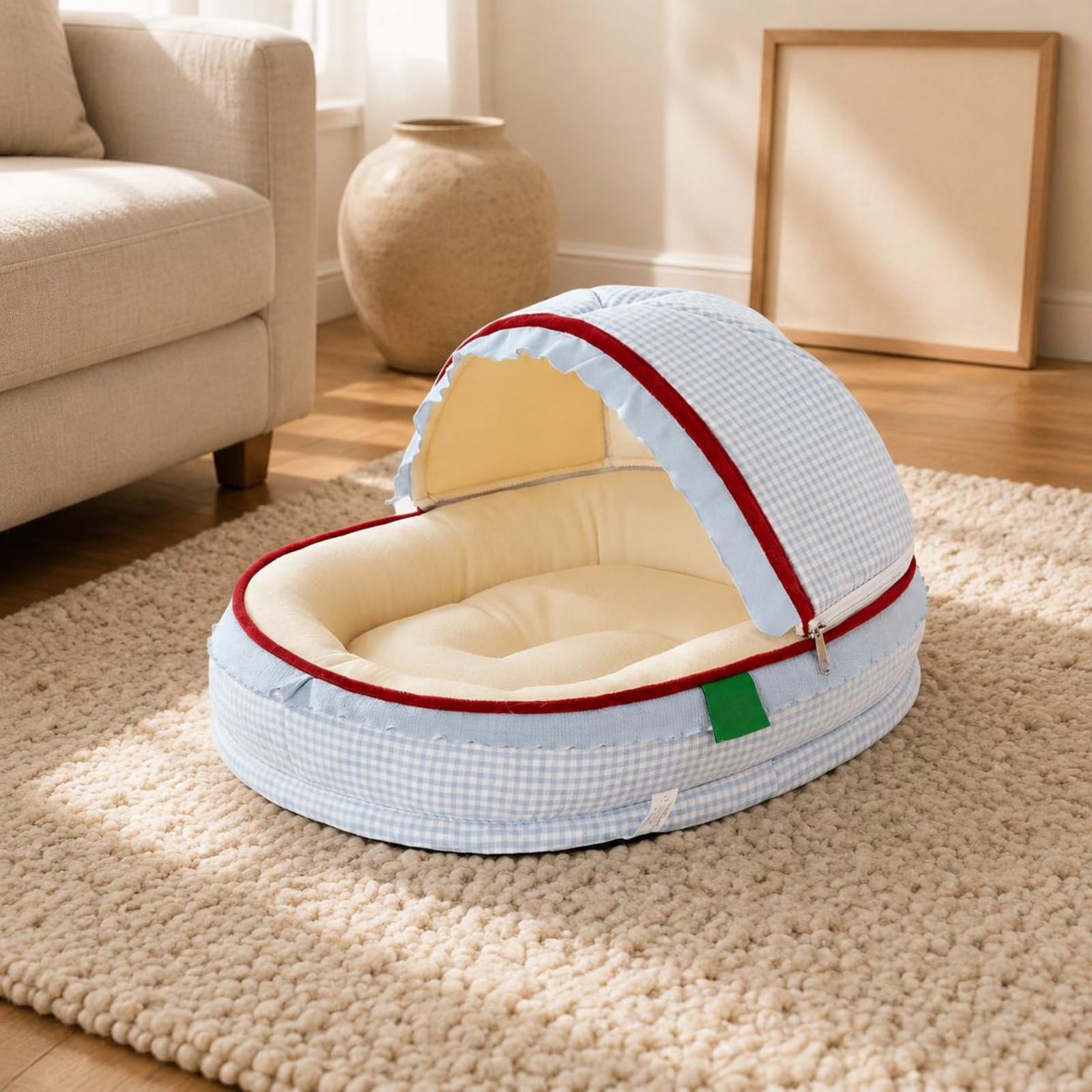 Letto per Gatto Cuccia Nido Grotta Cuscino Struttura Calda Imbottita in Spugna E Cotone PP Modalità Coperta O Aperta Comfort per Lunghi Adatto a Uso Domestico Quotidiano