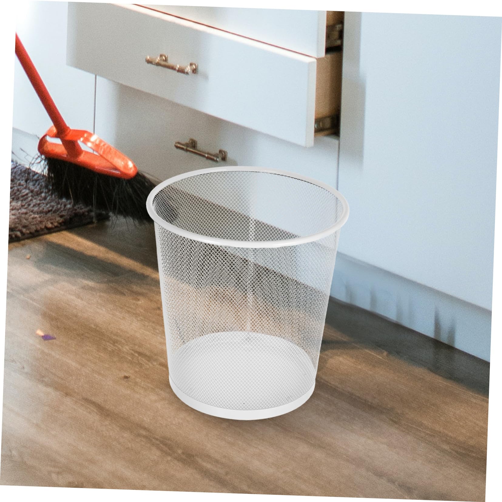 DOITOOL Cestino Per La Spazzatura Da Scrivania in Ferro a Maglia Fine 12l, Contenitore Per Rifiuti Casa e Ufficio Ampia Apertura, Cestino Creativo Metallico Versatile Per Cucina e Soggiorno