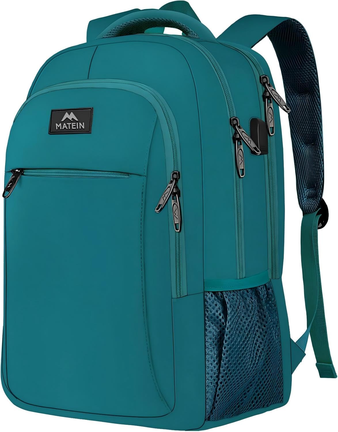 MATEIN Travel Laptop Backpack, Work Bag Lightweight Laptop Bag with USB Charging Port, Anti Theft Business Backpack, Water Resistant School Rucksack Gift for Men and Women, Fits 15.6 Inch, Grey — view 16