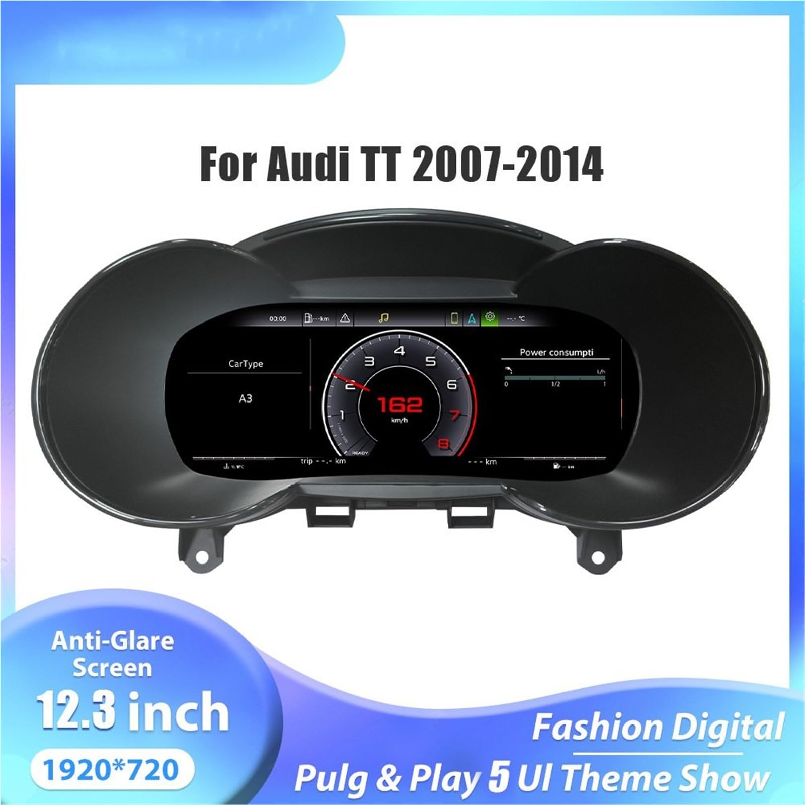 Wyświetlacz Head Up Do TT 2008-2015 Ekran LCD deski rozdzielczej samochodu | LCD Samochodu Prędkościomierz Wirtualny Kokpit 10,25-calowa Cyfrowa Deska Rozdzielcza