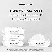 Vista 4 de Wipesupreme Toallitas compostables para manos y cuerpo, hipoalergénicas para pieles sensibles, verificadas por EWG, hidratantes con ácido