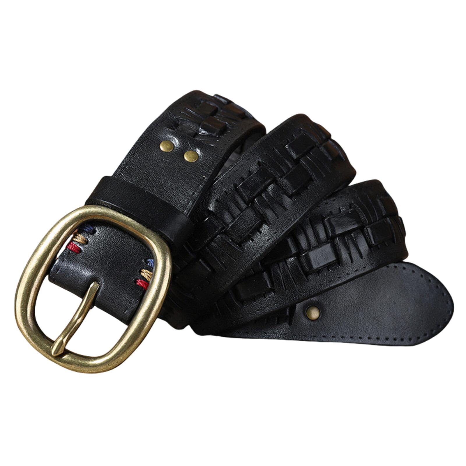 Leder Gürtel Herren Pin Schnalle Gewebter Ledergürtel, Vintage Jeans Gewebter Ledergürtel, Personalisierter Bequemer Gürtel