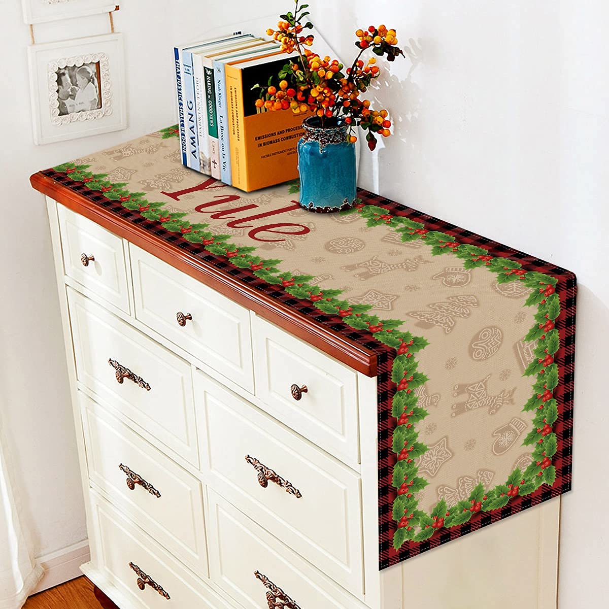 Nepnuser Yule Tischsets Set Von 4 – Buffalo Plaid Check Design, Aus Leinen, 30x45 Cm, Für Weihnachtsdekoration & Feiern