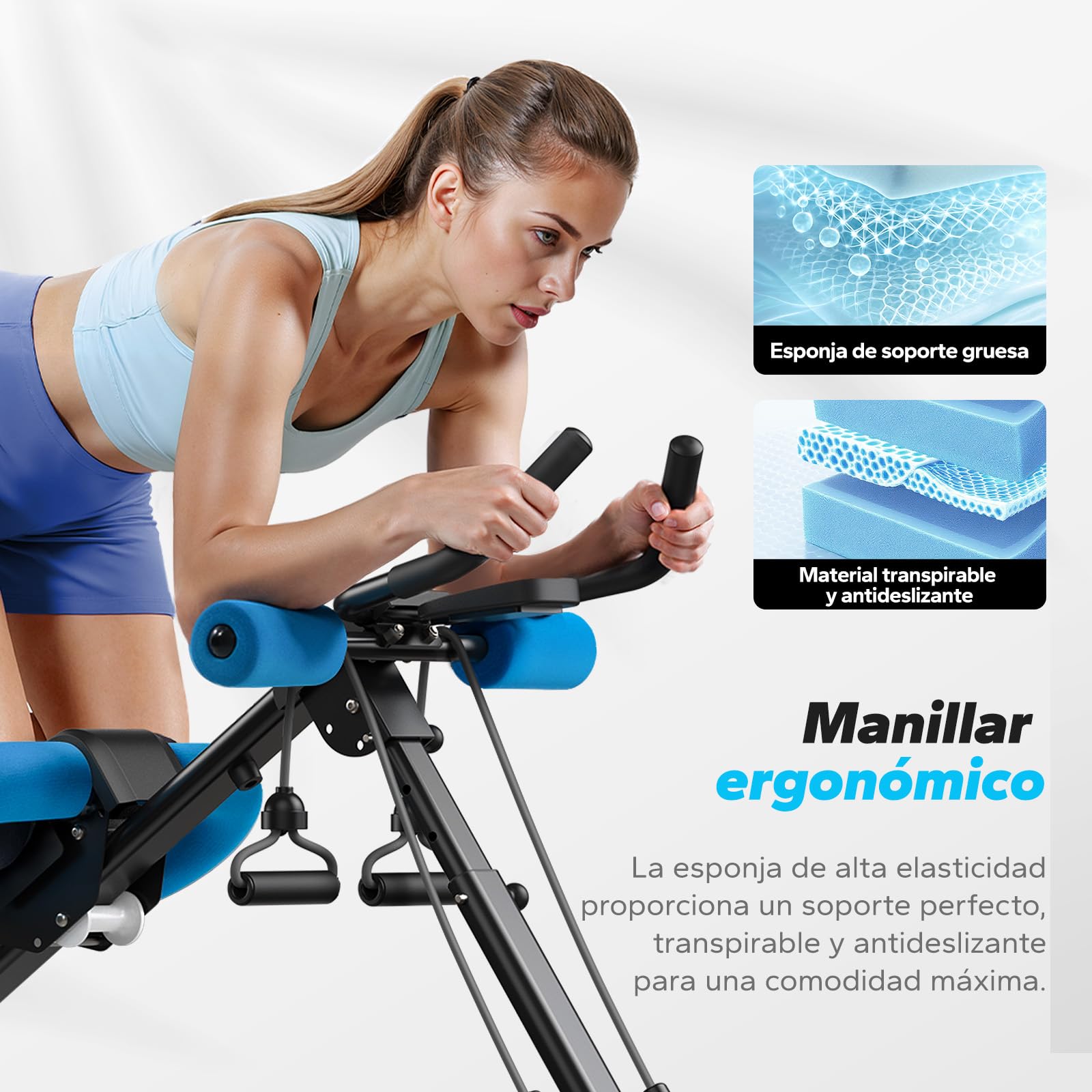 MERACH Entrenador de Abdominales, Entrenador de músculos Abdominales para el hogar, Dispositivo de Entrenamiento Multifuncional para Entrenamiento de Cuerpo Completo