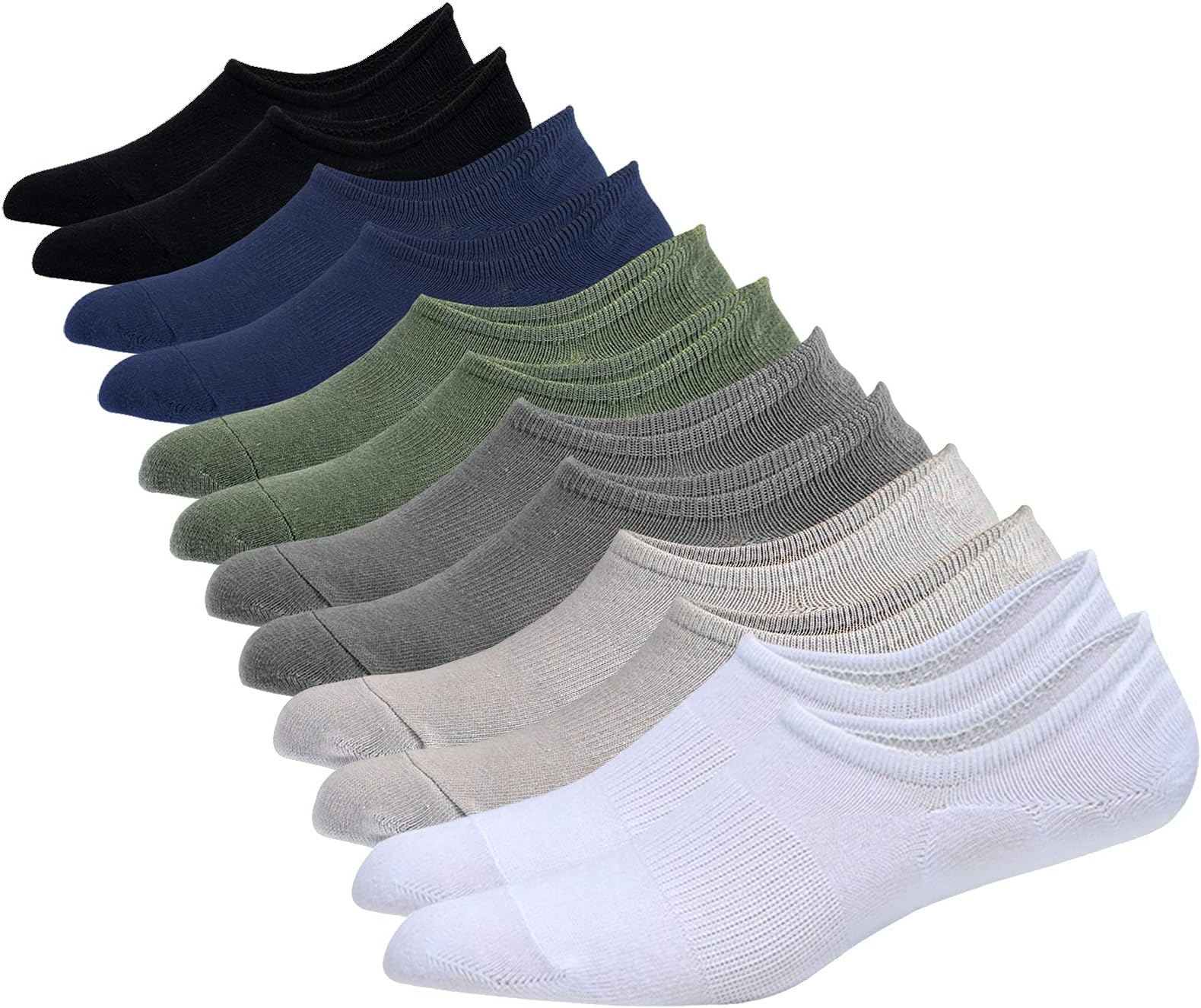 JORMATT Mens No Show Socks Cotton Low Cut Short Casual Socks Men With Non-Slip Grips, 12 Pairs/8 Pairs/6 Pairs
