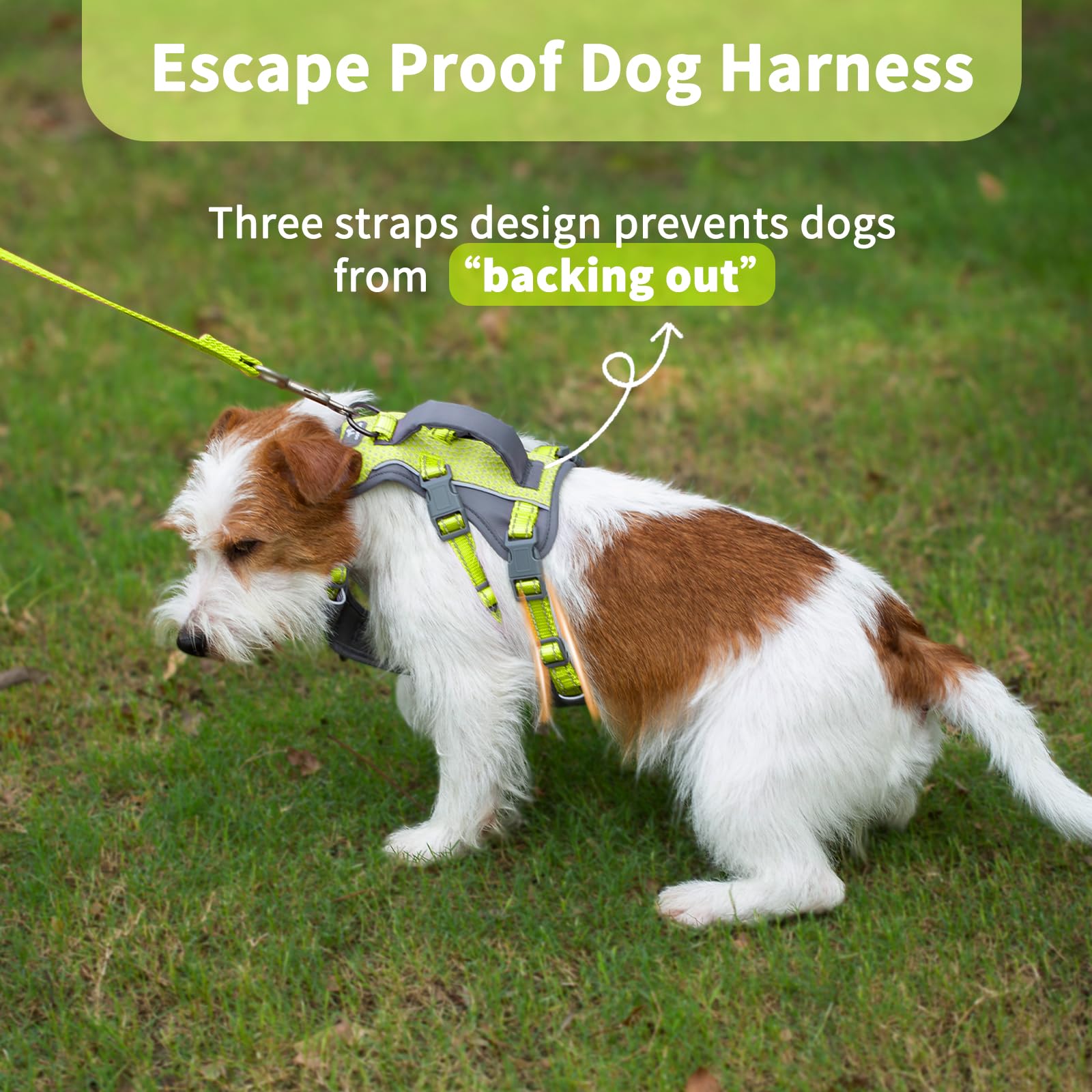 Huntboo Escape Proof Dog Harness Medium, Anti-Pull Dog Harness with Handle, Breathable, Adjustable, Reflective Dog Harnesses - Image 2