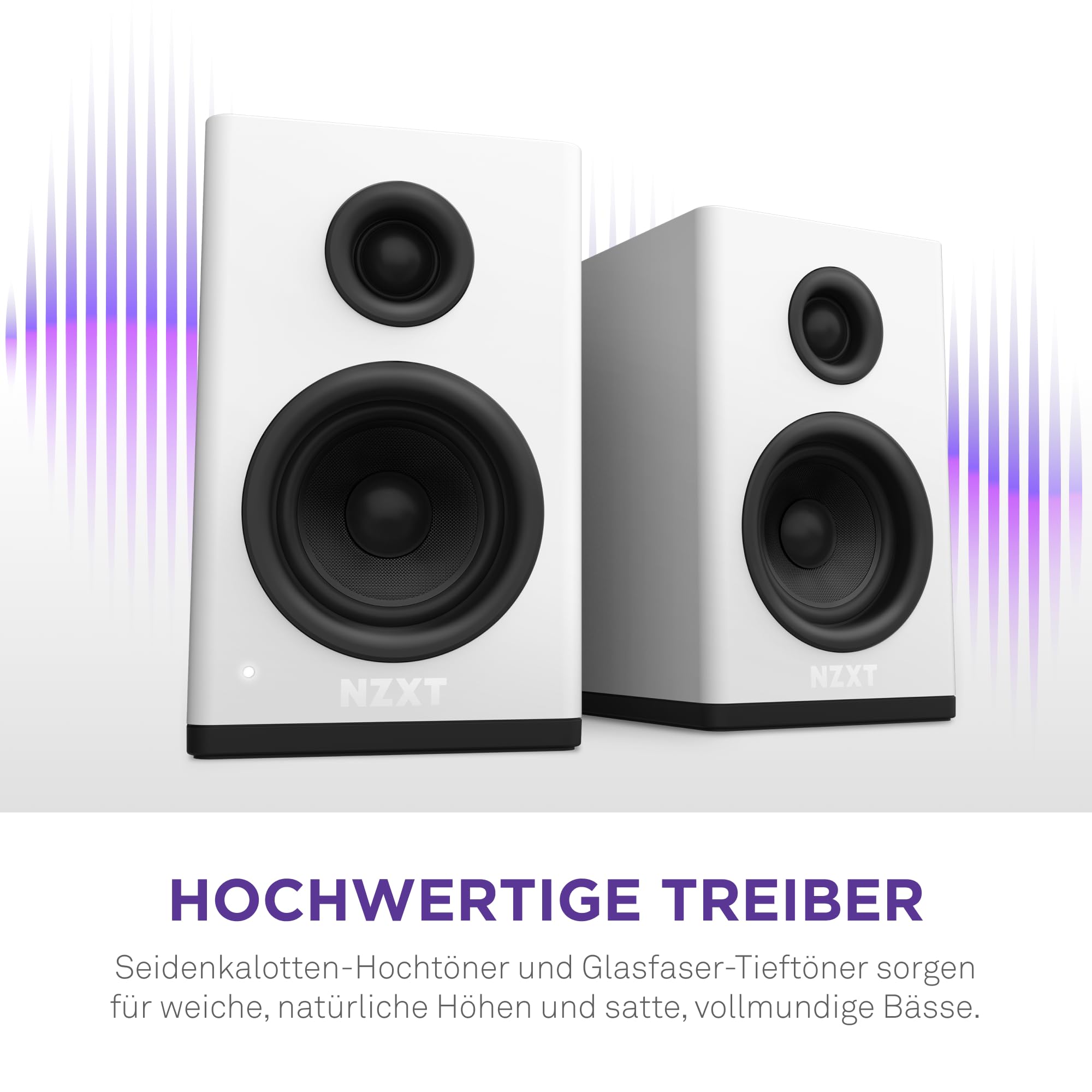 NZXT RELAY SPEAKERS ホワイト NZXT Relay PC-Gaming-Desktop-Lautsprecher –AP-SPKW2-EU