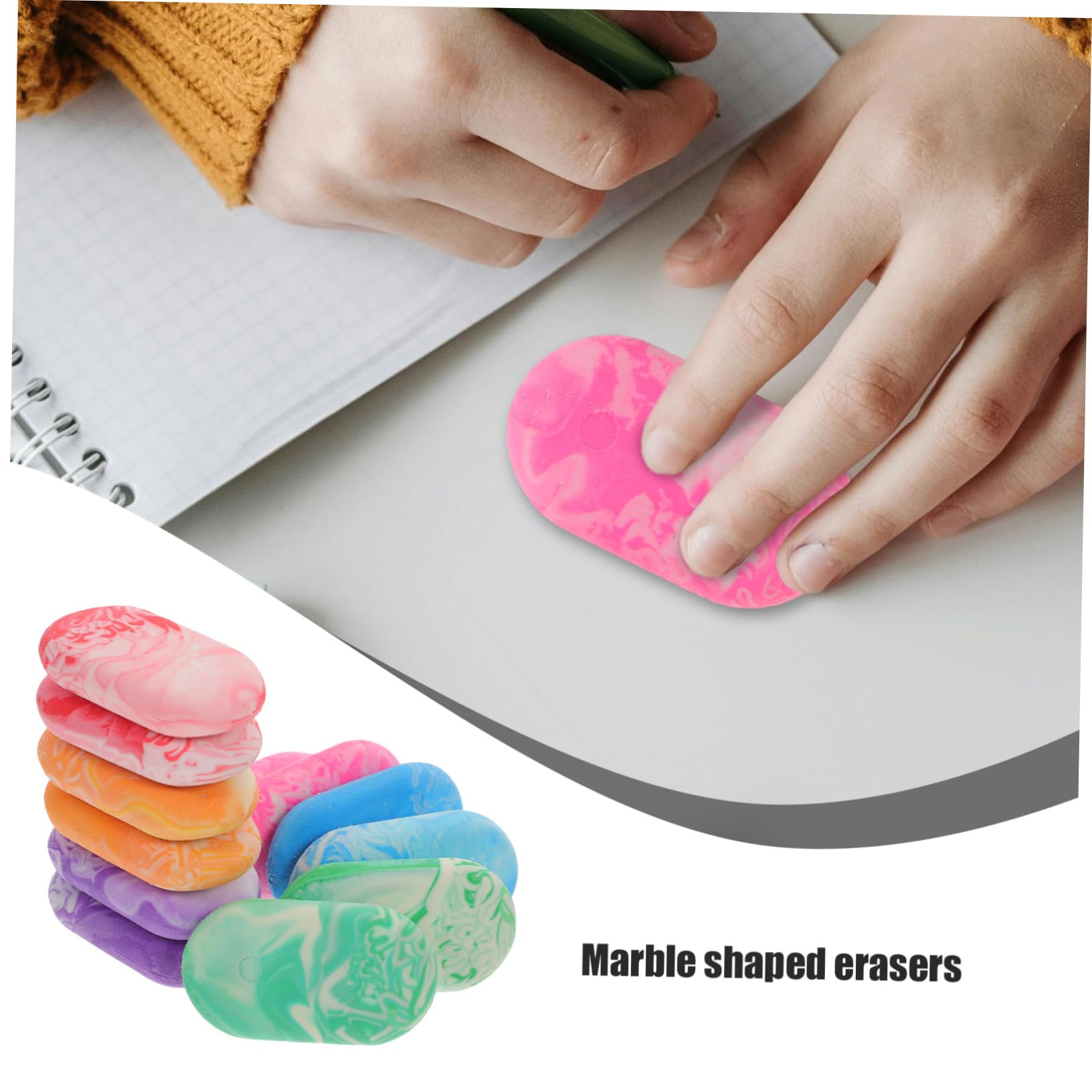 DOITOOL 5 Sätze Marmor Radierer Portable Bleistift Radierer Kreative Radiergummis Für Skizzen Schreibwaren Zubehör Für Schule Und Büro 12 Stück * 5