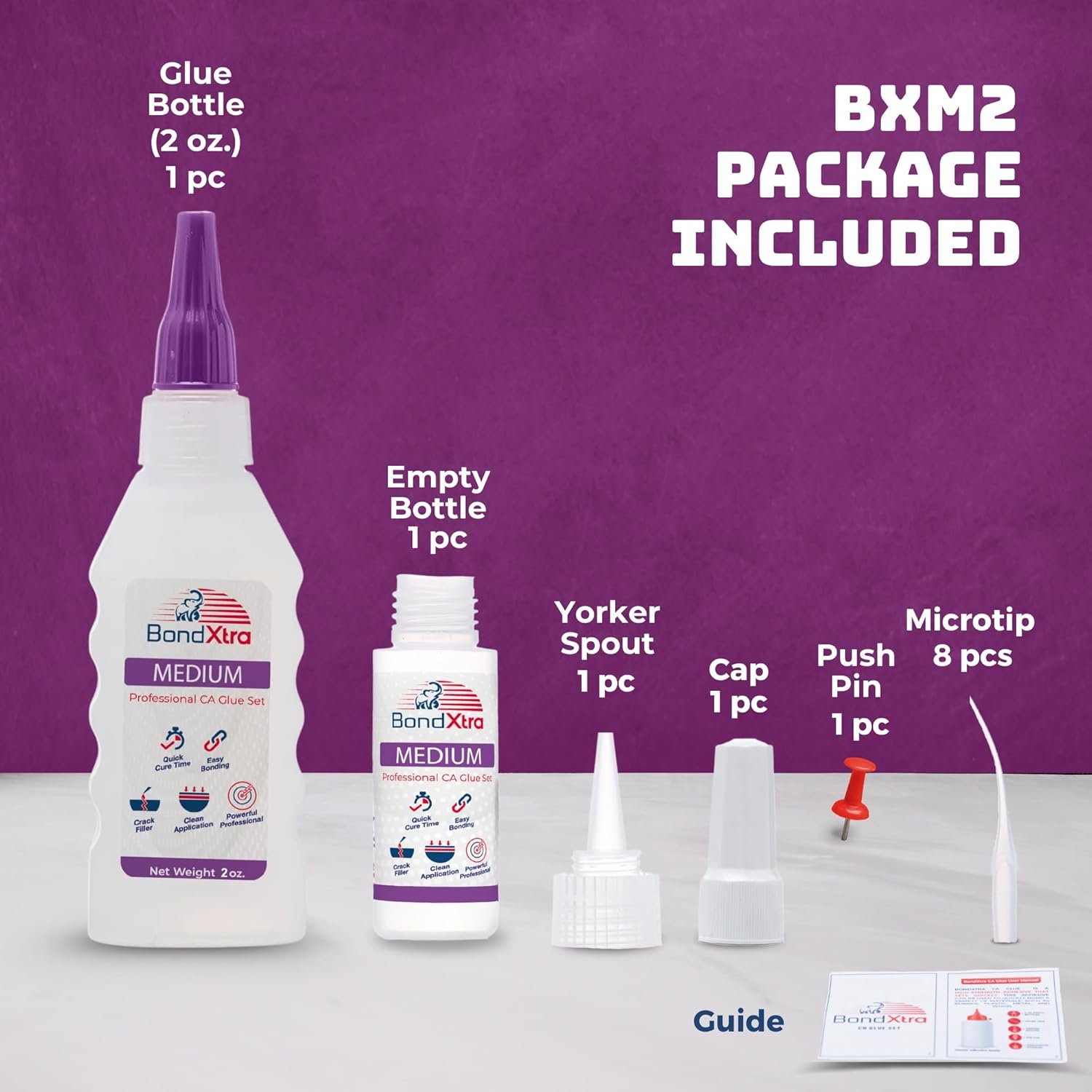 2 oz Medium CA Glue for Woodworking, Premium Super Glue Kit for Wood Turning with Extra Bottles, Anti Clog Caps, Microtips, Medium Viscosity Cyanoacrylate for Plastic, DIY, Craft, Hobby, etc