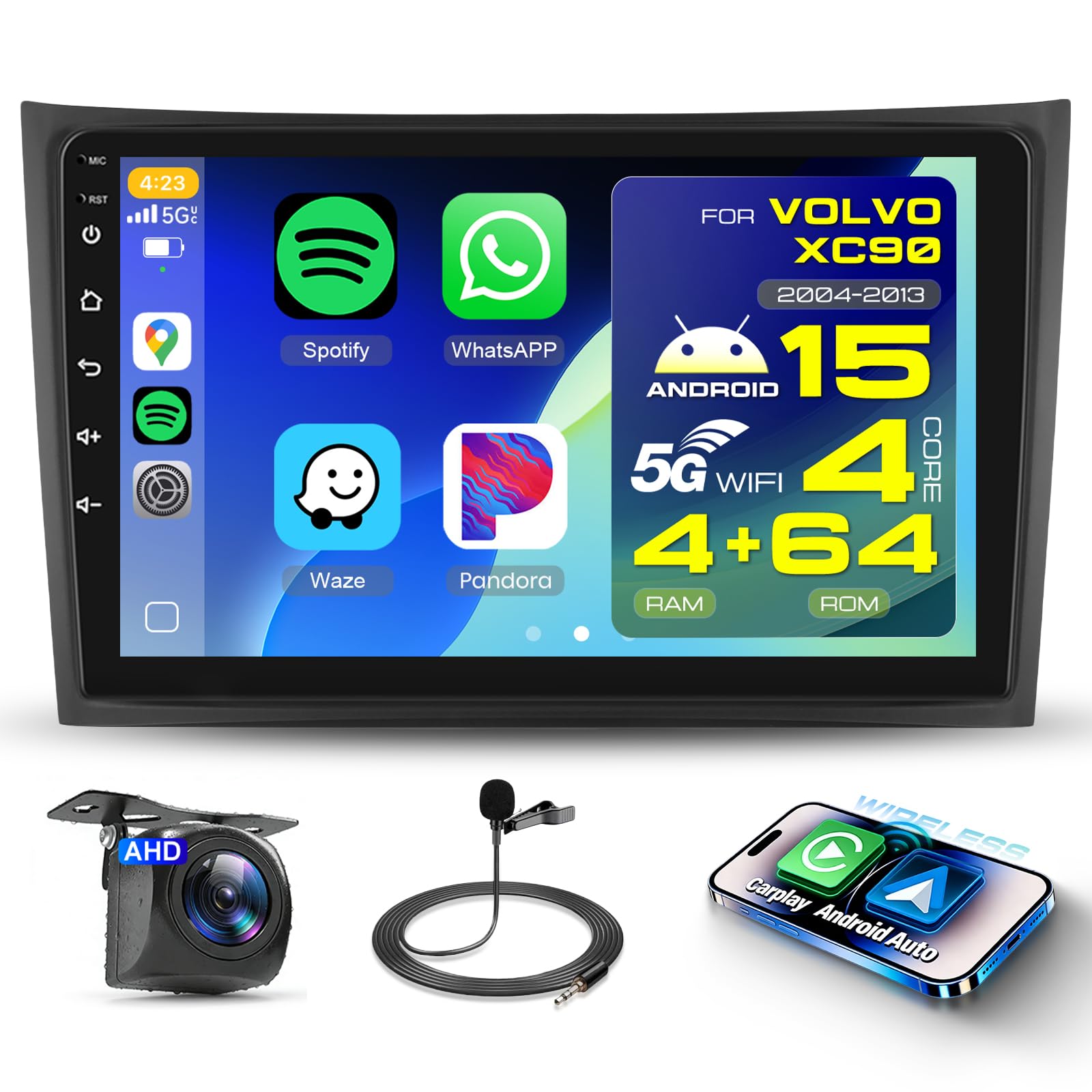 Amazon.com: 4G+64G Android Car Radio Stereo for Volvo XC90 2004