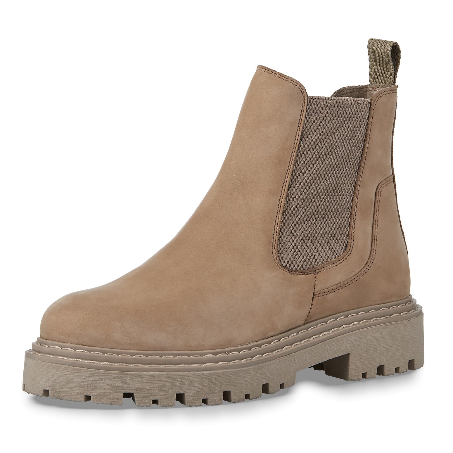 MARCO TOZZI Women's Bootie Zip + Briefs 2-25491-43 Chelsea Boot, Taupe Nubuck, 6.5 UK