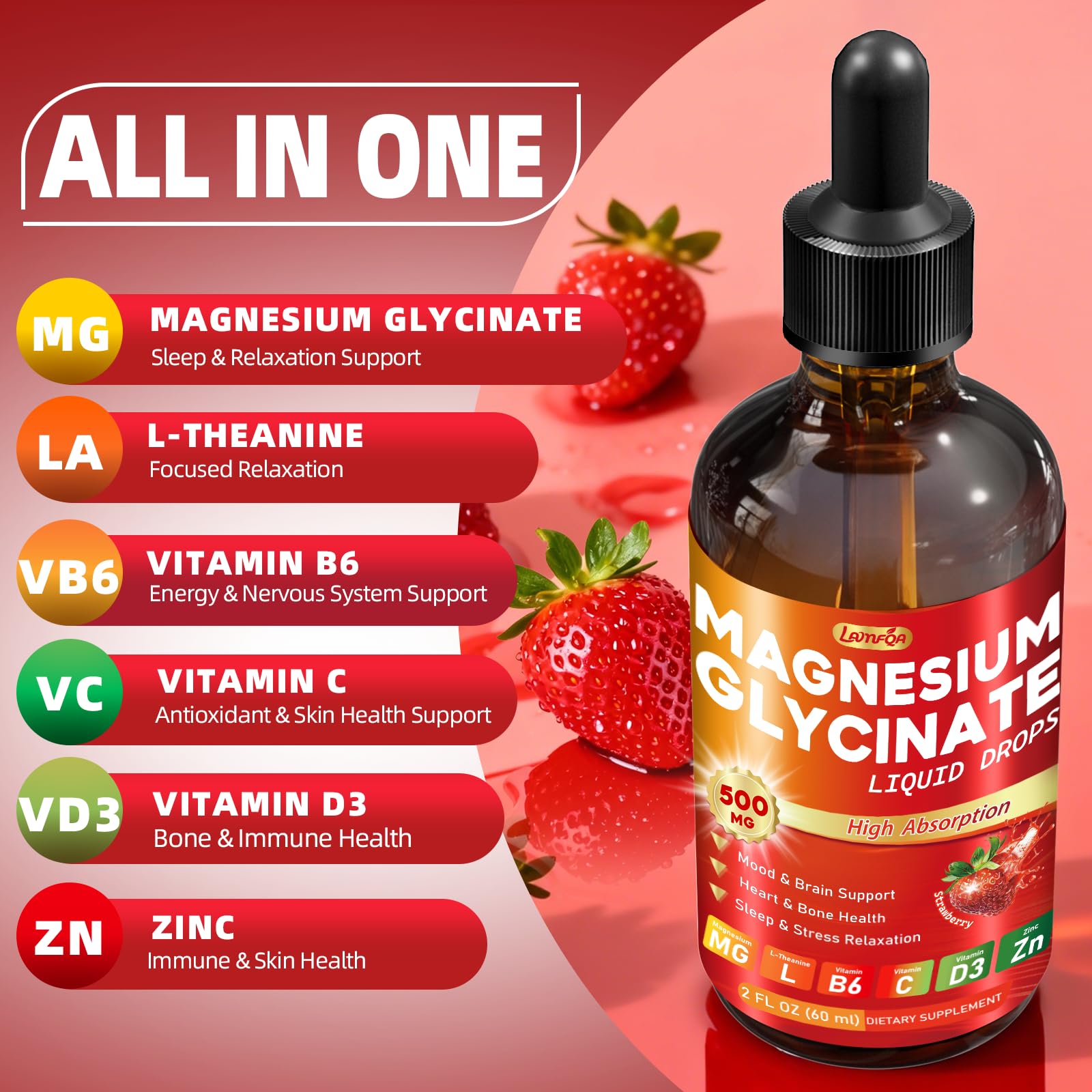 Magnesium Glycinate Liquid Drops 500mg – High Absorption with Vitamin B — Amazon image 3