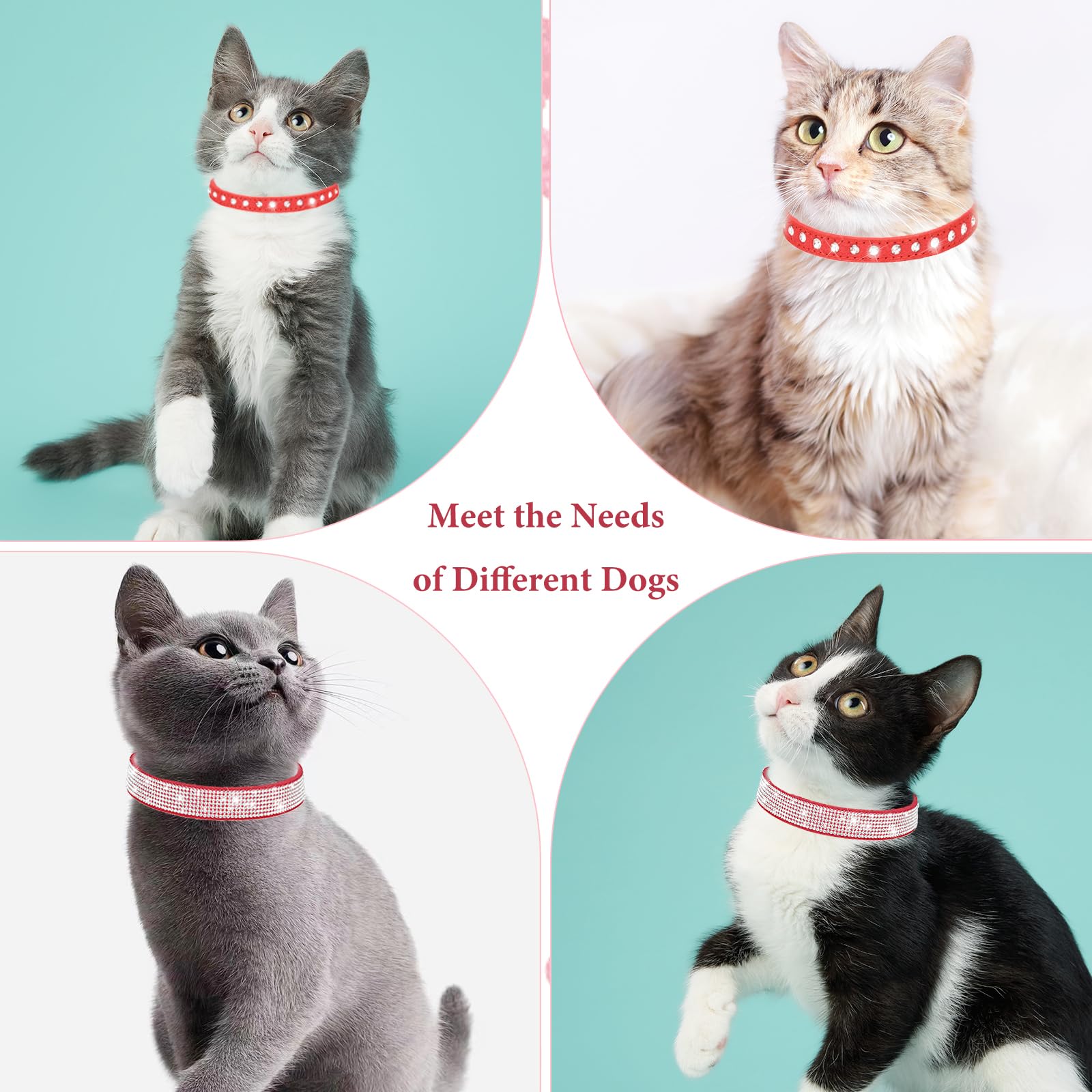 Glitzer-Strass Hundehalsband Aus Wildleder – Verstellbar Für Kleine Hunde & Katzen (Rosa, XXS–XXL)