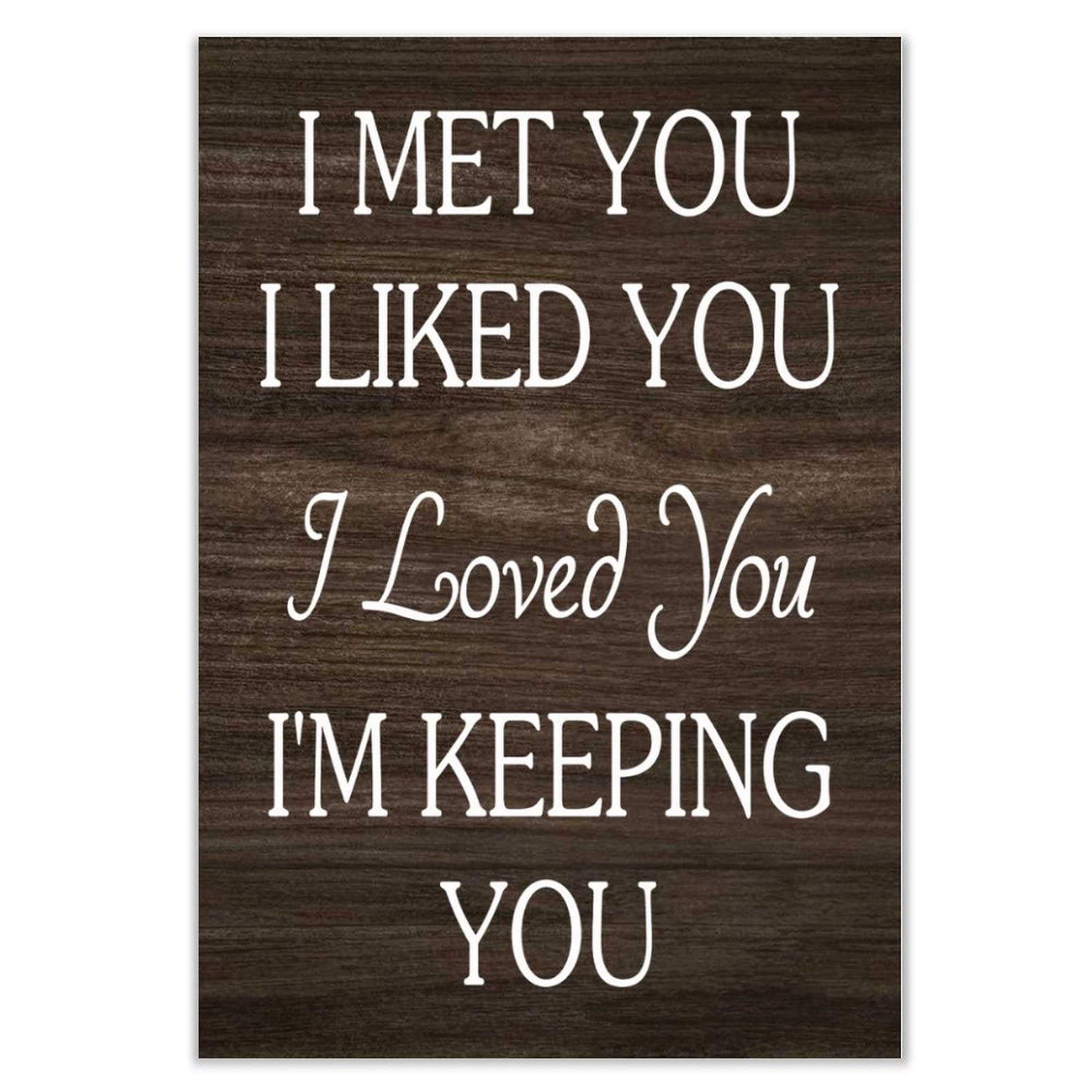 Plaque en bois I Met You cadeau de mariage original et panneau décoratif pour anniversaire couple