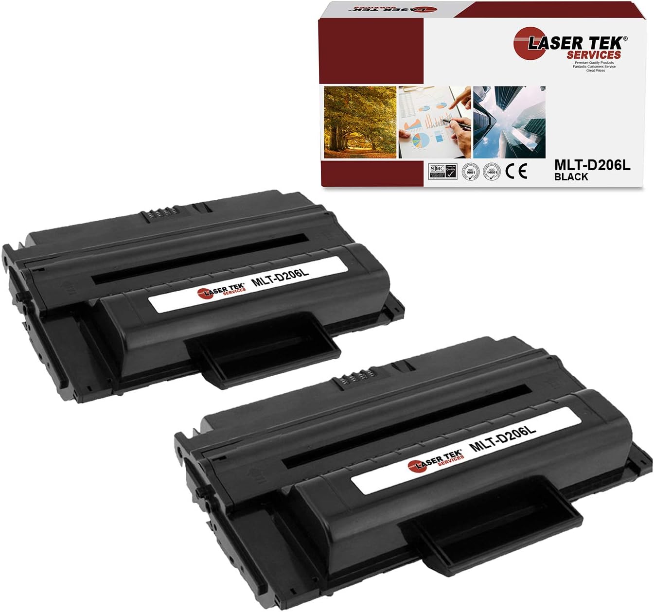 Laser Tek ServicesCompatible High Yield Toner Cartridge Replacement for Samsung MLTD206L MLT-D206L Works with Samsung SCX-5935FN 5935NX Printers (Black, 2 Pack) - 10,000 Pages