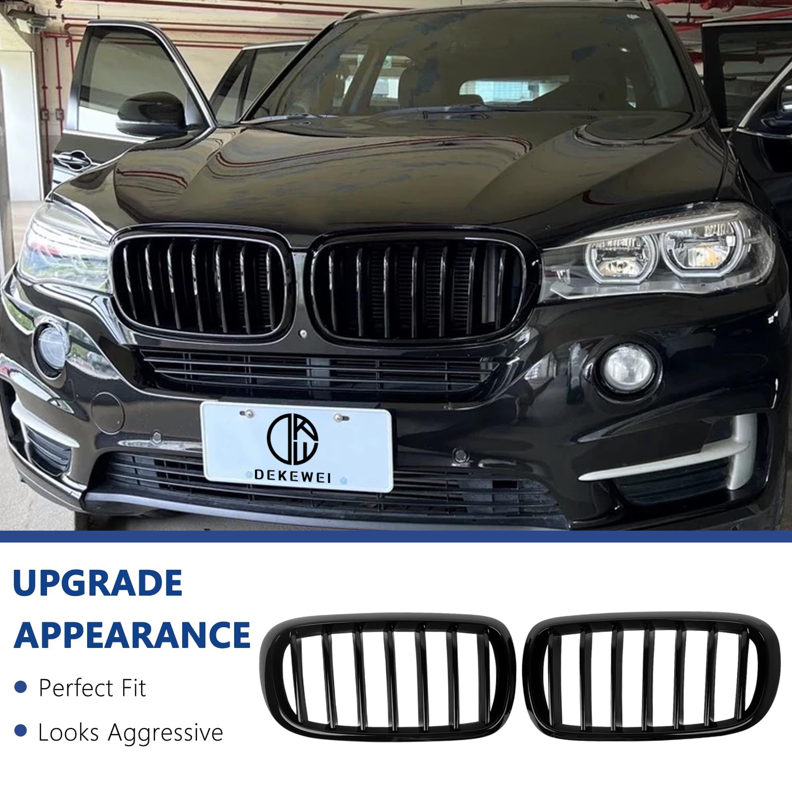 New Look Car Grille Grill Front Kidney Glossy 2 Line Double Slat For BMW X5 F15 X6 F16 X5M F85 X6M F86 Car Buy cheaply on
