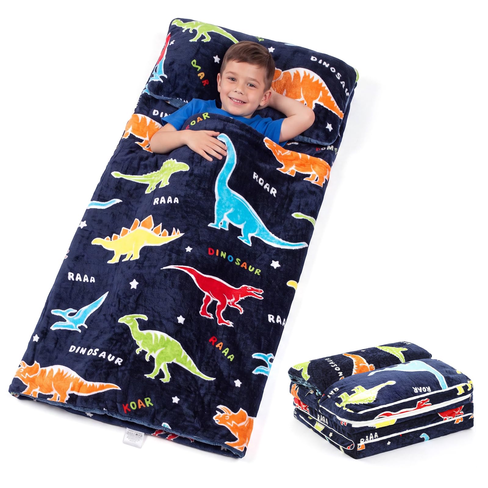 Kids Nap Mat with Pillow and Blanket