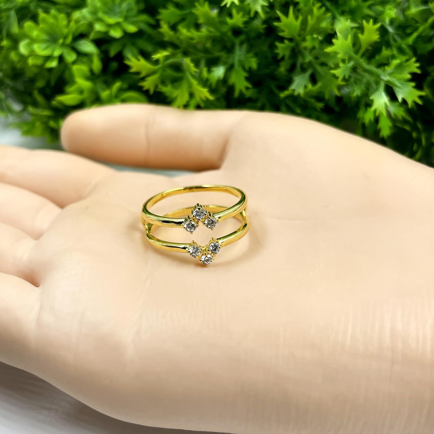 Round Cut White Diamond Floral Enhancer Wedding Band for Women, 14K Gold Finish 925 Silver Ladies Diamond Flower Wrap Ring