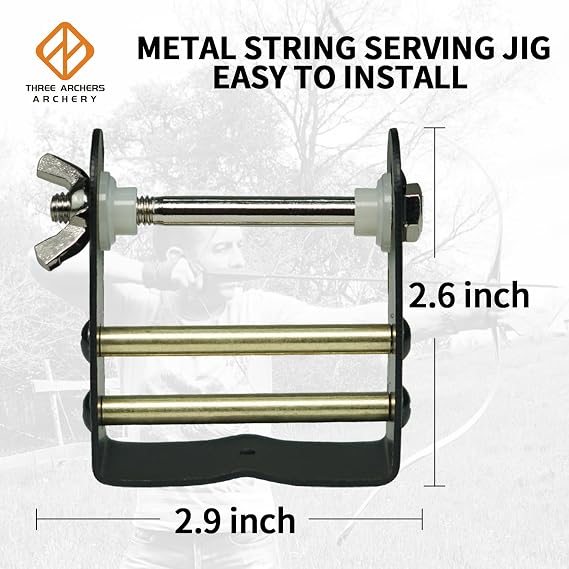 THREE ARCHERS Bowstring Serving Thread String Serving Jig 120 yard/110m Archery String Material Tool for Tying Peep Sight Nock Maintenance Accessories-Green