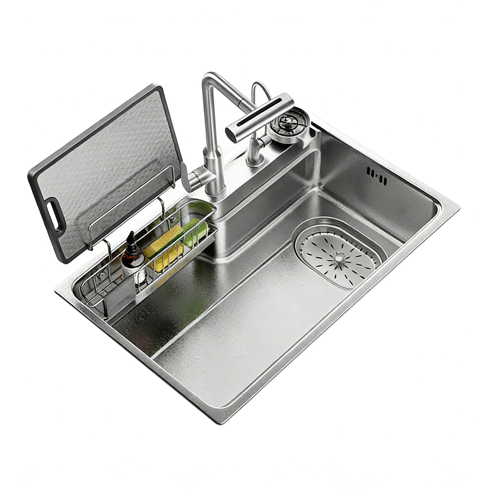SC Stainless Steel Sink for Kitchens, with 4-Function Pull-Down Faucet(810mm)
