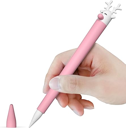 Amazon Com Pzoz Case Compatible With Apple Pencil 1st Generation Cute Deer Anti Fall Silicone Protector Sleeve Ipencil Grip Skin Cover Holder Pocket Pen Stick Accessories Kit For Ipad 8th 10 2 Air 9 7 Pink