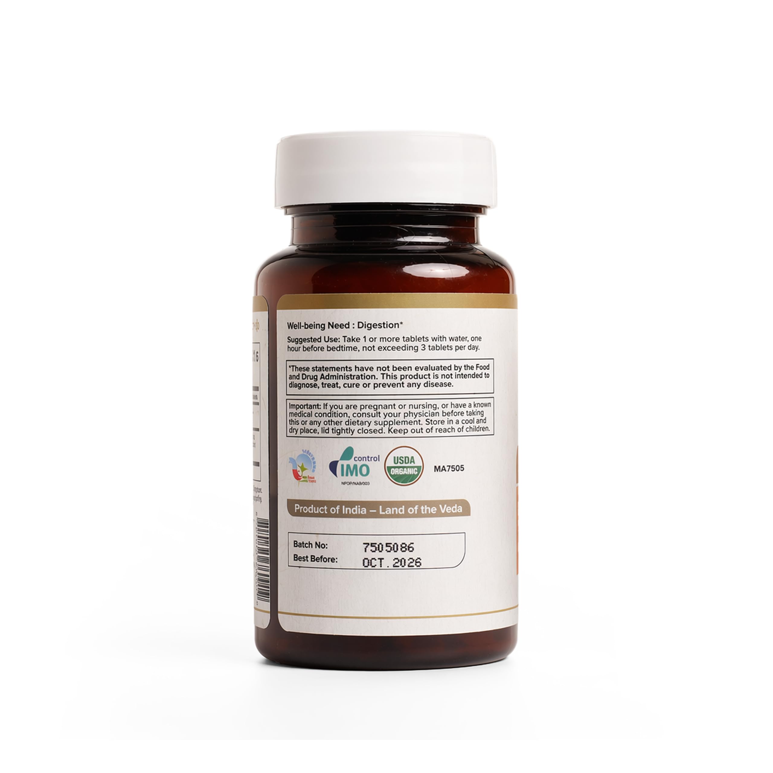 Maharishi Ayurveda Organic Triphala Rose – 1000 mg, 60 Tabs – Herbal Supplement that Supports Microbiome & Immune Function, Promotes Gut Health & Digestion. 100% Organic | Non-GMO | USDA Certified. — Amazon image 2