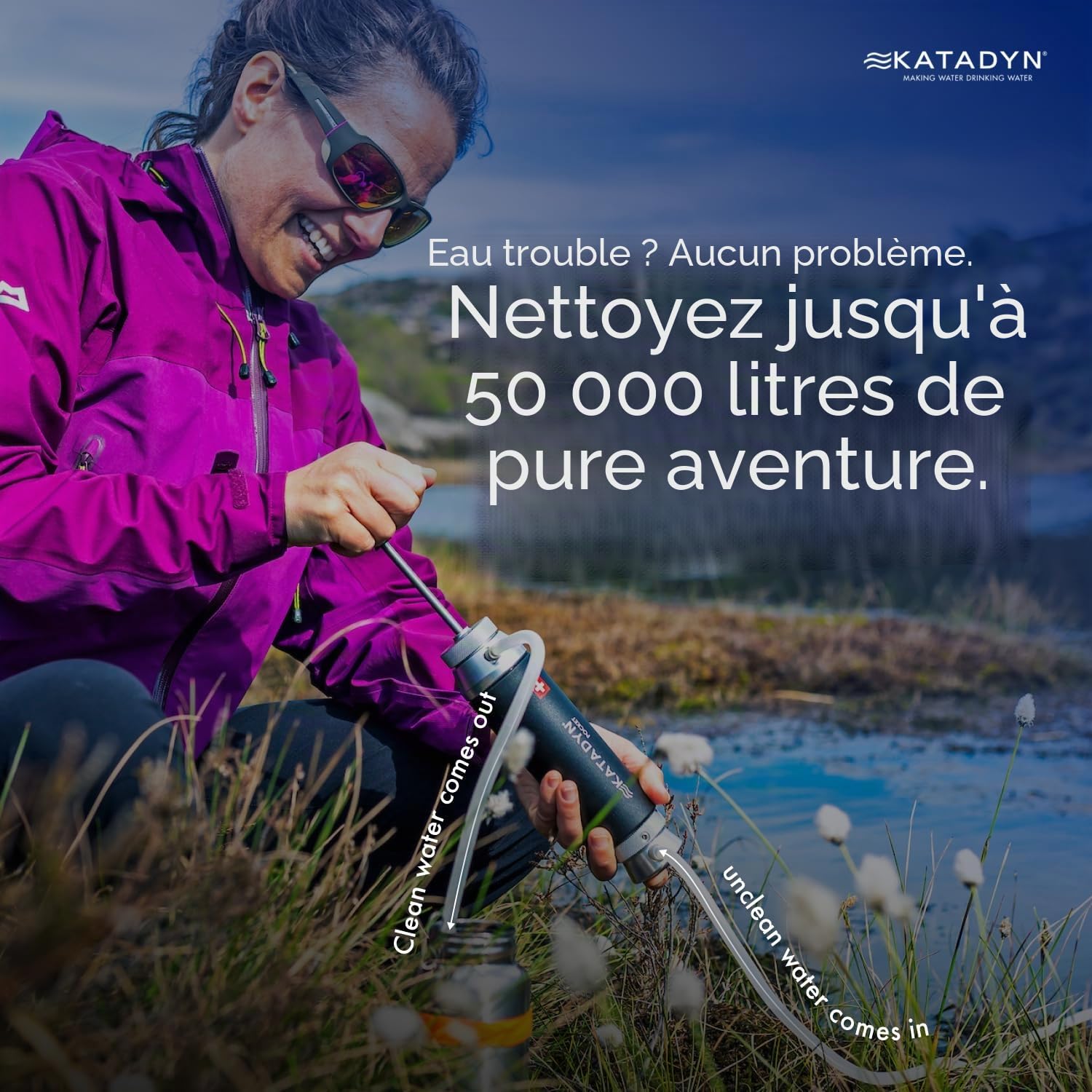 Katadyn Filtre à Eau de Poche, Durable pour Le Camping, la randonnée ou la préparation d'urgence