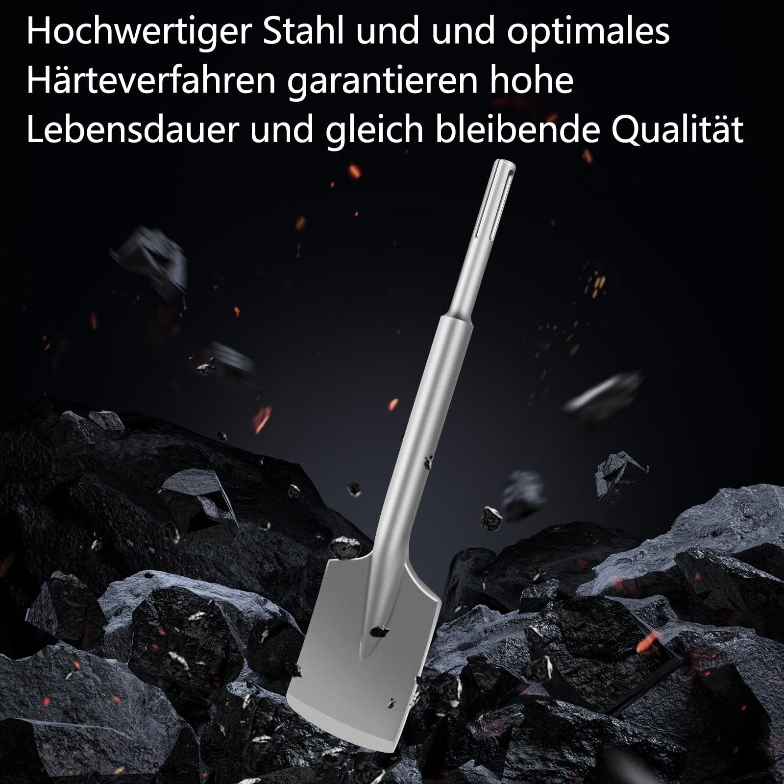 Dłuto łopatkowe SDS MAX, 450 mm x 110 mm, dłuto do asfaltu, szpadel gliniany, dłuto do asfaltu do młotów wyburzeniowych, do usuwania betonu i muru