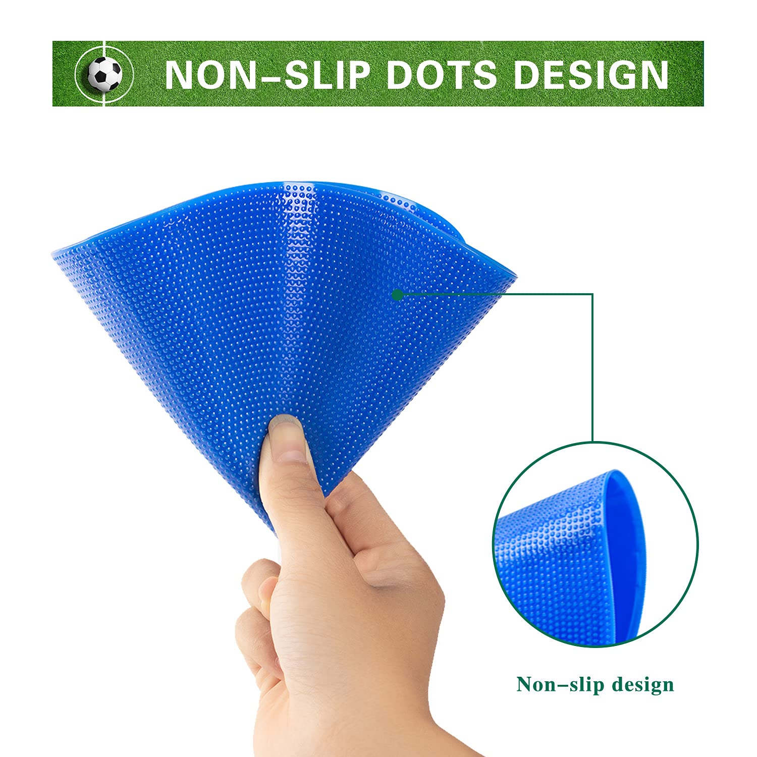 Spot Markers 22,9 cm in gomma antiscivolo per pavimento, coni piatti per calcio, basket, sport, allenamento di agilità e esercitazioni