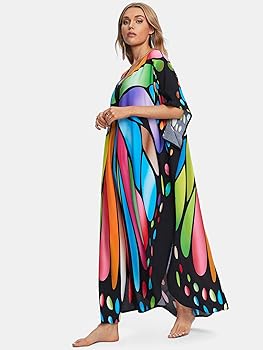 Butterfly Dress for Women Vneck Batwing Sleeve Kaftan