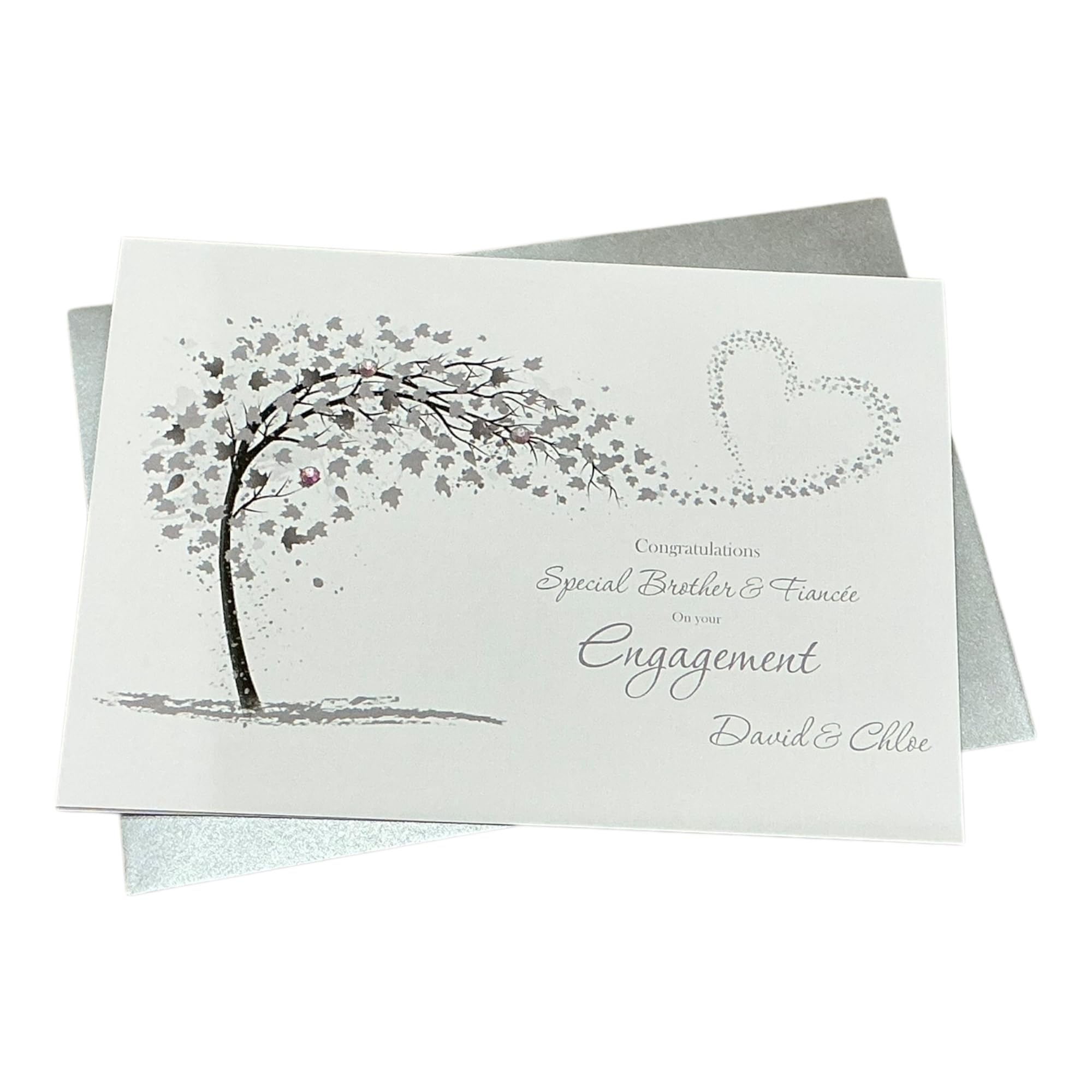 Brother & Fiancée Engagement Card Personalised SH 77