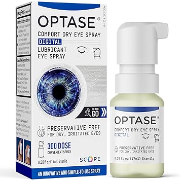 Optase Comfort Dry Eye Spray - Preservative Free Artificial Tears Drops Alternative - Dry Eye Drops in a Convenient Spray - Multi-Use Bottle, Contact Lens Safe - .58 fl oz