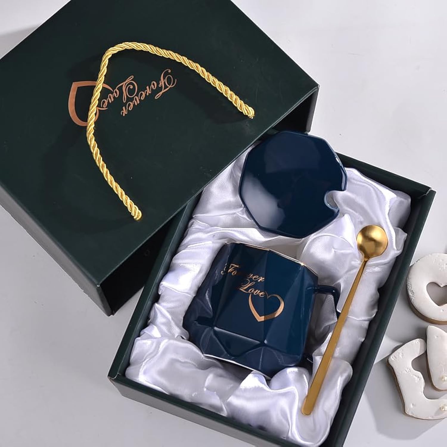 Mug Sets, Ceramic Latte Coffee Mug Gift Box Packaging, 10oz - for Office and Home, Coffee, Tea, Milk and Chocolate,Dishwasher & Microwave Safe (Blue)