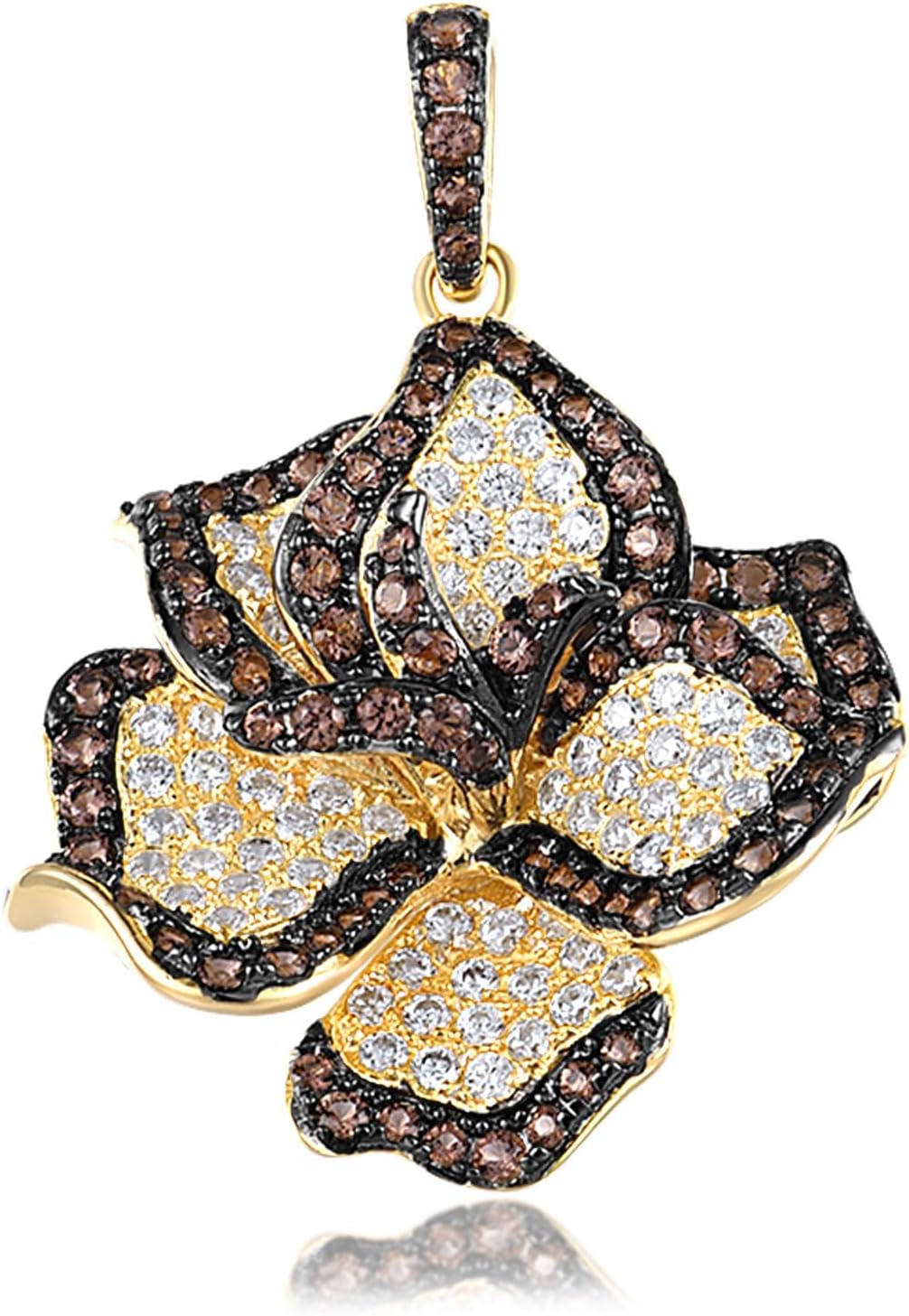Santuzza Sterling Silver Gemstone Flower Pendant for Women