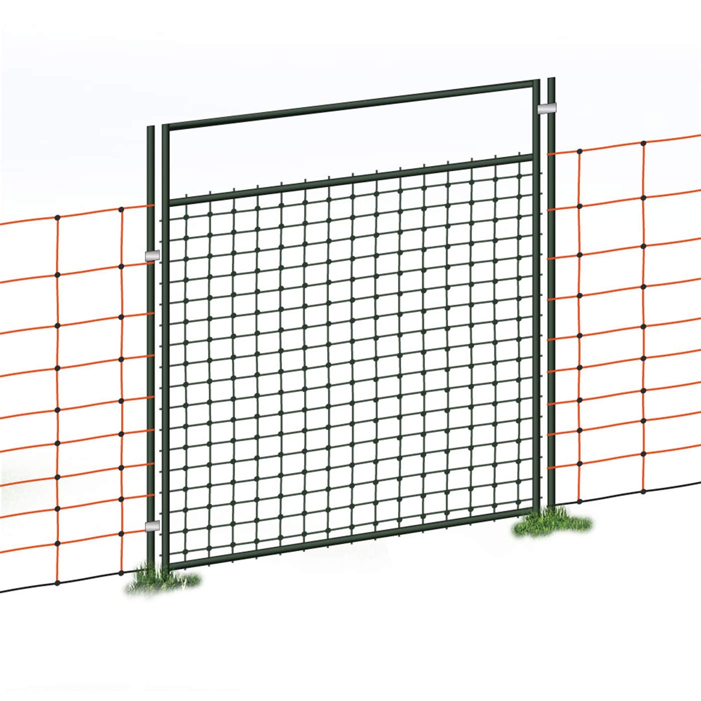 VOSS.farming Puerta para Red de cercado de pastos, Redes de hasta 90cm de Altura, Ancho de Apertura 86cm, electrificable