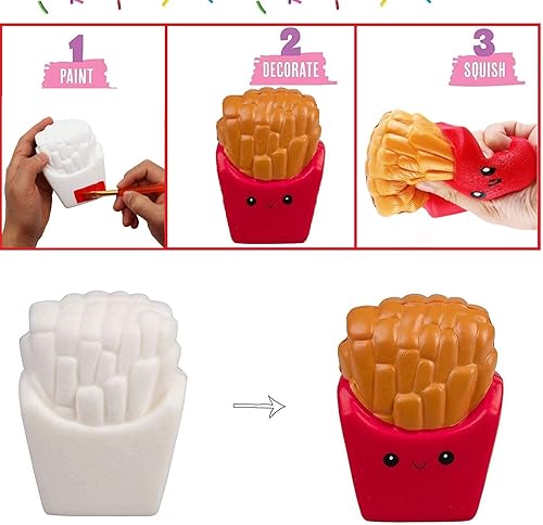 Miniatura 5 de Korilave Squishies - Kit de pintura de juguete para niñas manualidades de arte jumbo de levantamiento lento unicornio en blanco suministros de