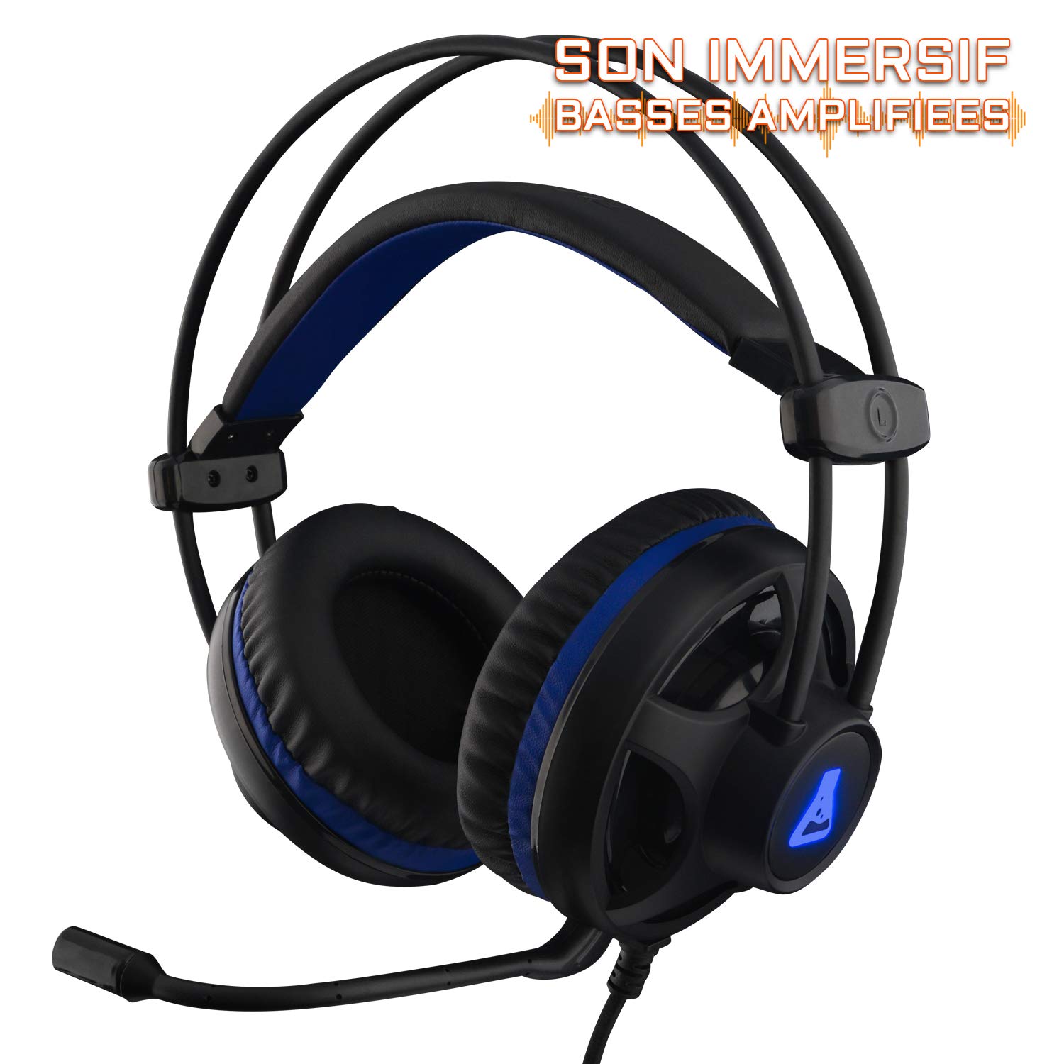 THE G-LAB Combo Gallium E - Ensemble Gaming 4 en 1 - Clavier Gamer AZERTY Rétroéclairé, Souris Gamer 2400 DPI, Micro Casque Gaming, Tapis de Souris - Pack Gamer PC PS4/PS5 Xbox One/Series X