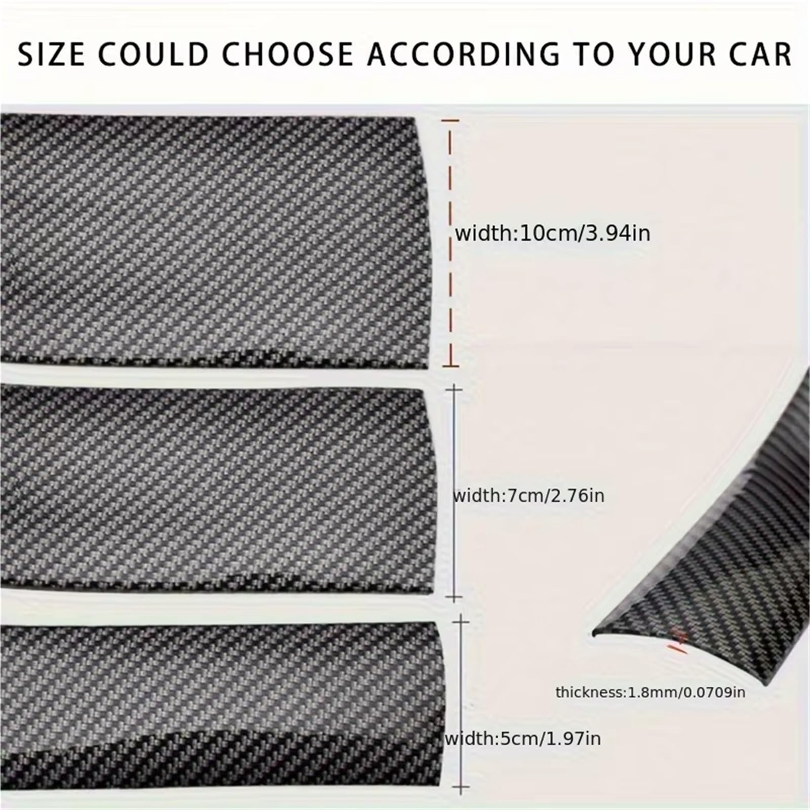Jupes Latérales Kit Carrosserie Jupes Latérales Universelles À Motif en Fiber De Carbone 3x100cm Jupes Latérales Anti-Rayures Protection Bords pour Voiture(Carbon Fiber)