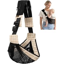 Baby Sling Carrier for Toddlers 9-48 Months, Lightweight Breathable Mesh Baby Carrier Sling, Portable Toddler Carrier with Invisible Storage Bag, Soft Cotton Linen Hip Carrier for Travel