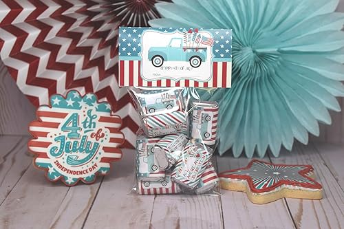 Miniatura 10 de Amanda Creation USA Y'all Happy 4th of July - Juego de 20 bolsas con 20 bolsas autoadhesivas también incluidas