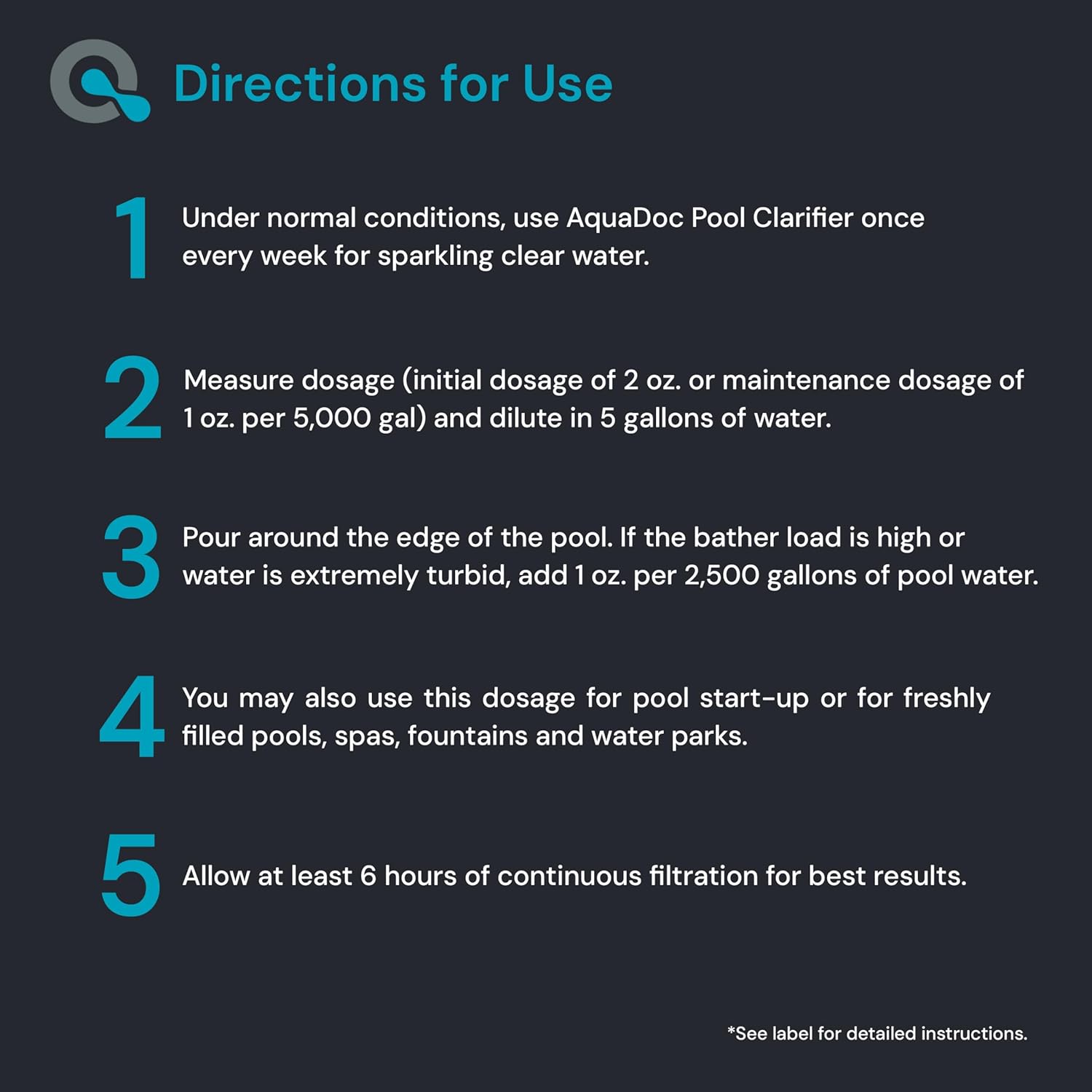 Pool Clarifier Liquid for Fast Acting Cloudy Water Treatment, Swimming Pool Water Clarifier Pool Owners Love, Use Our Clarifier to Keep Your Pool Clear - AquaDoc 32oz - Image 4