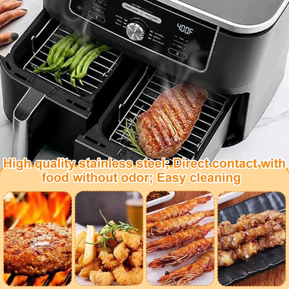 Airfryer Accessoires pour Ninja Flex Drawer Af500eu 10,4 l, 304 Grille de cuisson Ninja Accessoires pour friteuse à air chaud Ninja Foodi Flexdrawer Dual Zone Af500eu Af500eucp, compatible avec