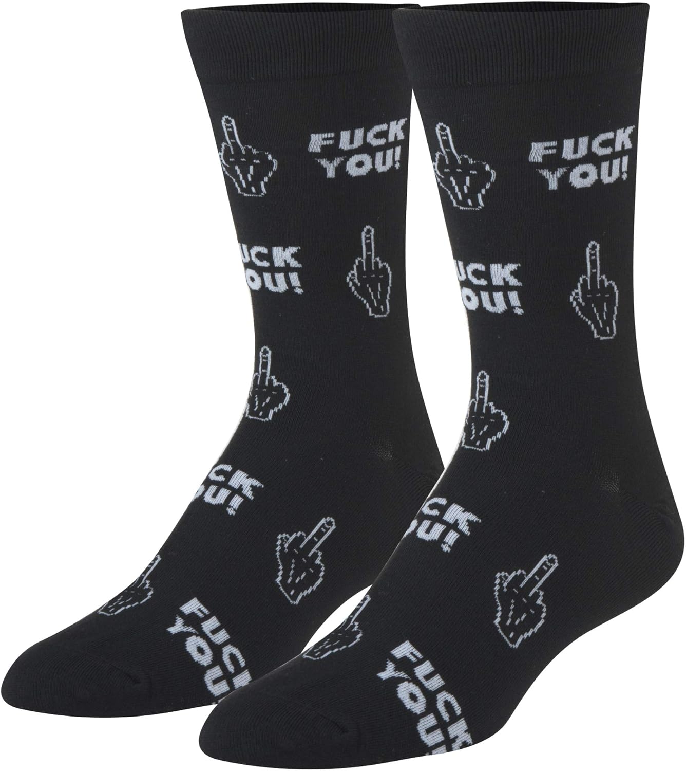 Crazy Socks, Unisex, Graphic, Fuck You, Crew Socks, Novelty Silly Fun Cute
