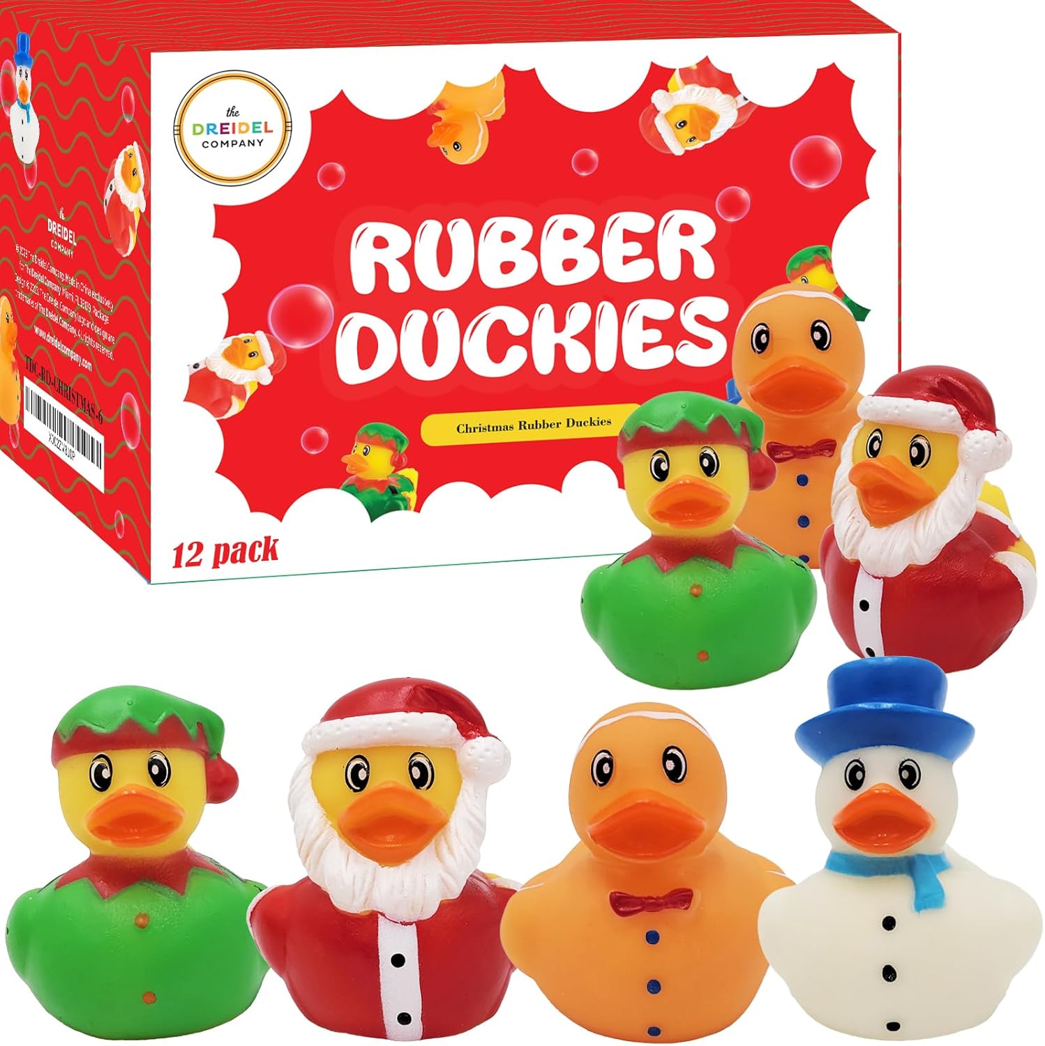 100 Christmas Holiday Rubber Duck Toy Duckies for Kids, Bath Birthday Gifts Baby Showers Summer Beach and Pool Activity, 2" (100-Pack)