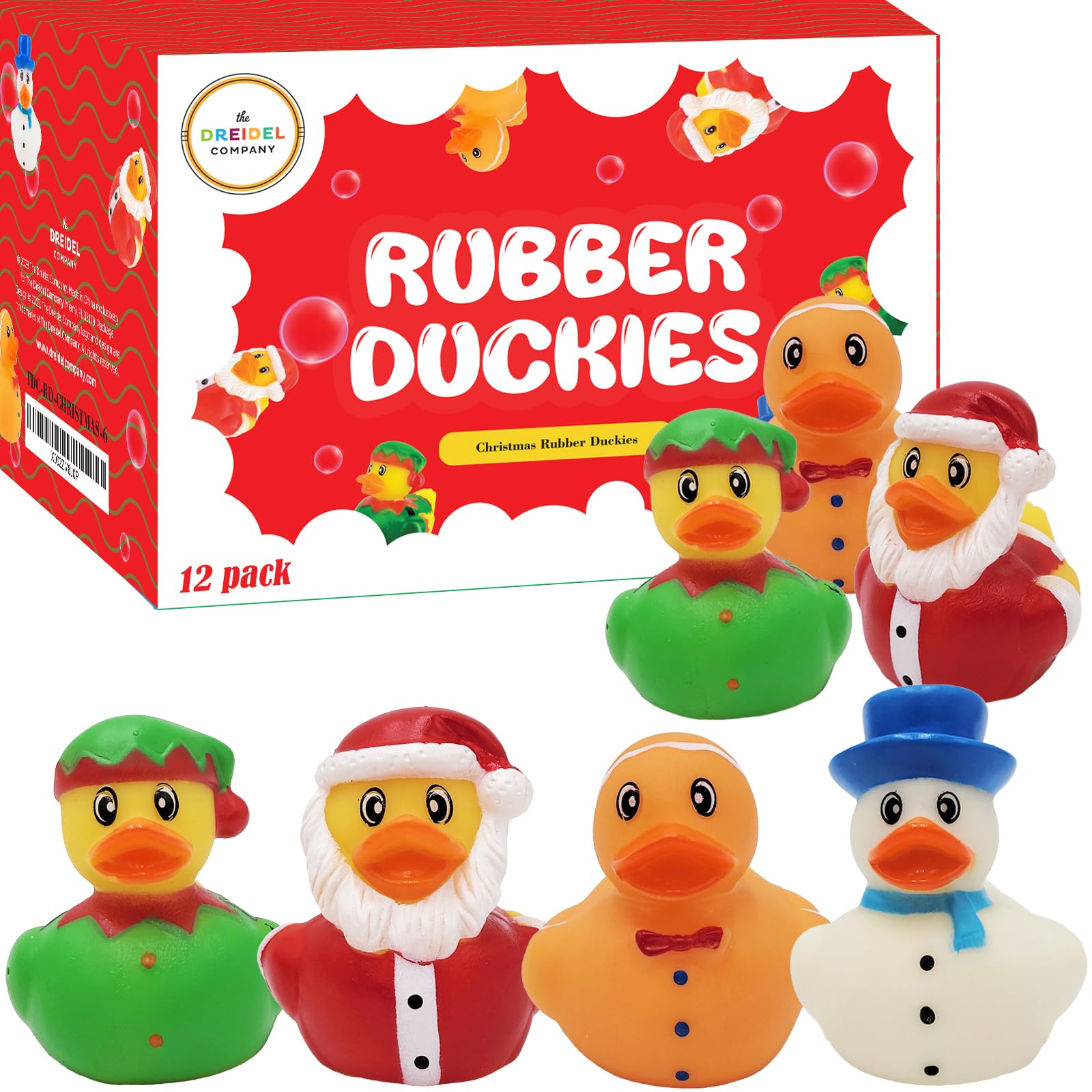 Amazon.com: 12-Pack Christmas Holiday Rubber Duck Toy Duckies for