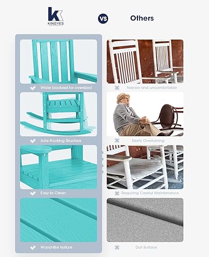 Miniatura 8 de KINGYES Mecedora para patio al aire libre, Aruba