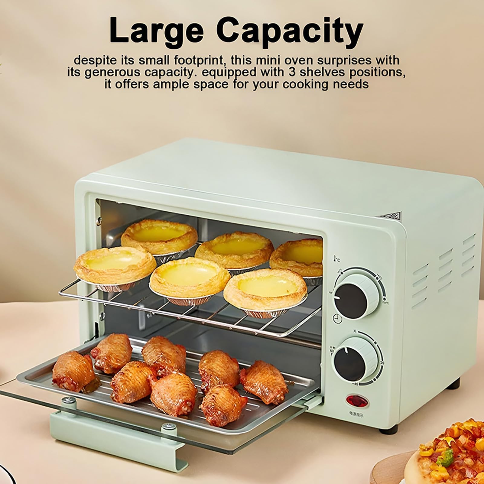 Four électrique Intelligent 12 L, Grille-pain à Convection Et Pâtissier Avec Température Réglable De 0 à 230 °c, Petit Four Multifonctionnel Pour La Maison Et Les Restaurants