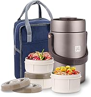 Vista 1 de GOLDEN KEY Termo de 77 onzas para comida caliente, Termos para Comida Caliente para adultos, termo apilable para alimentos calientes con 3