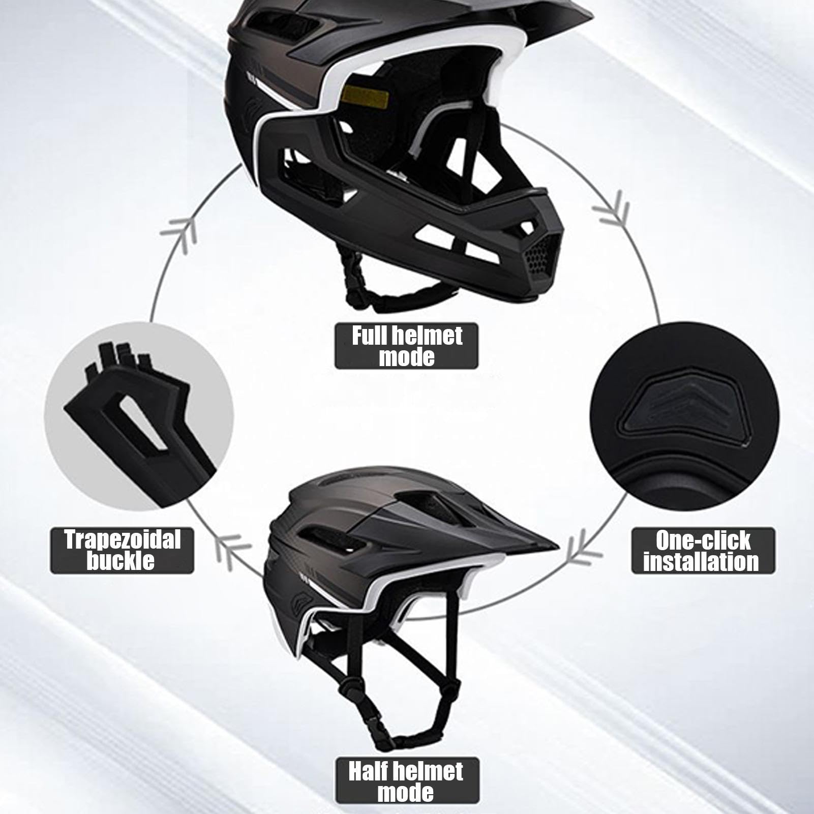Casco integrale per mountain bike, assorbe gli urti, regolabile | Casco da ciclismo leggero, integrale, protettivo, per adulti, principianti, professionisti, motociclisti, ciclisti